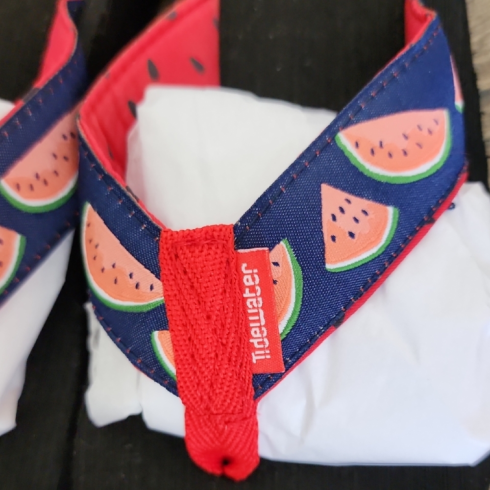 TIDEWATER Watermelon Print Sandals with Red Straps - Picture 7 of 9